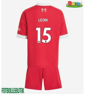 Liverpool Giovanni Leoni #15 Hemmaställ Barn 2025-26 Kortärmad (+ Korta byxor)